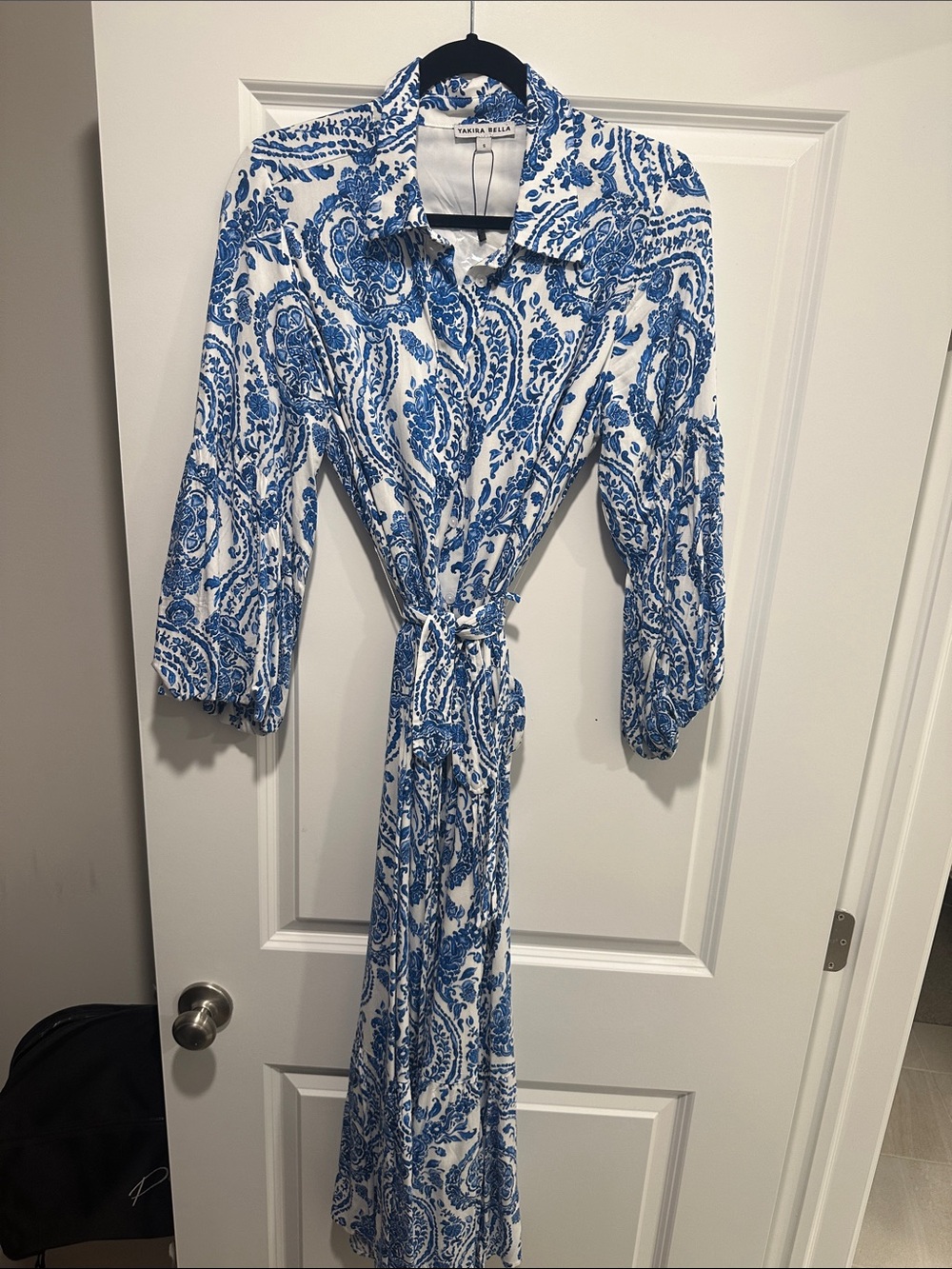Blue Paisley Shirt Dress